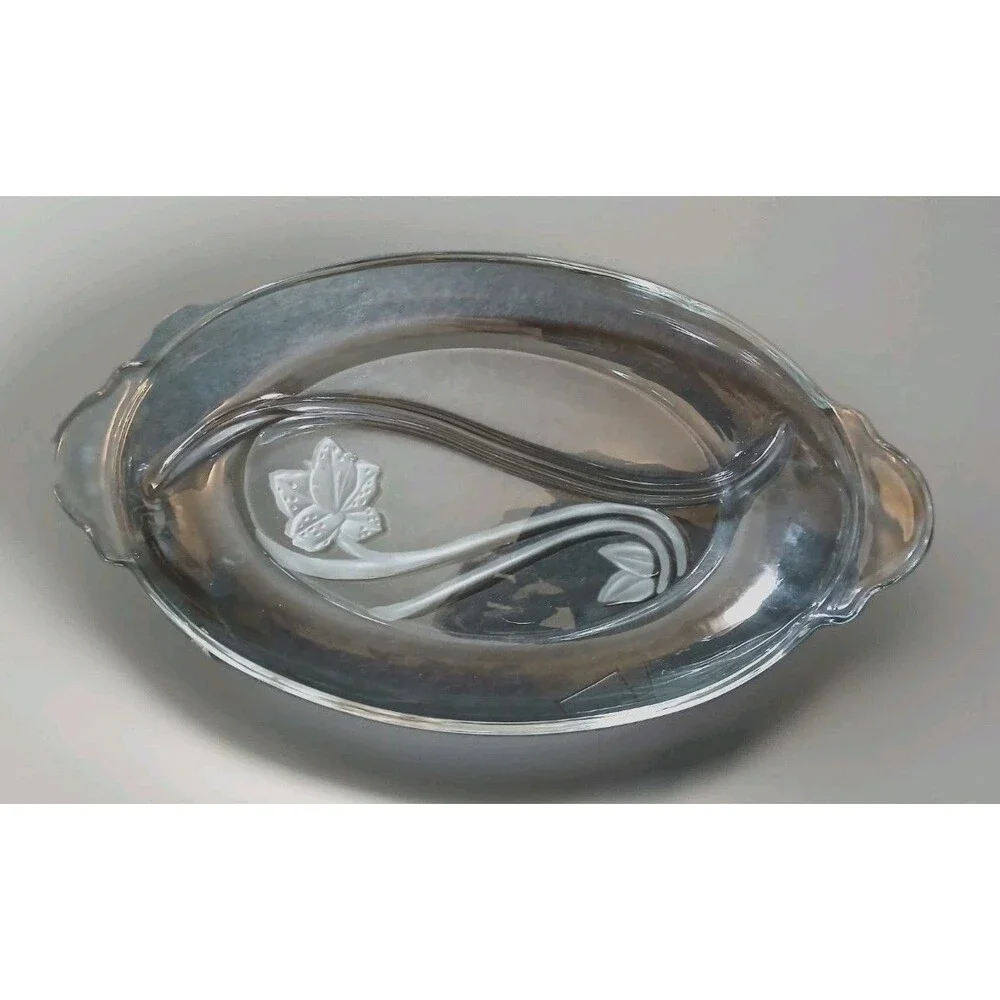 Anchor Hocking Divided Relish Tray Satin Image Collection 1900/12E Oval 13
